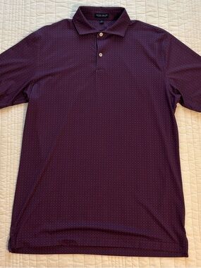 Peter Millar Deep Plum Polo with Micro Dot Detail
